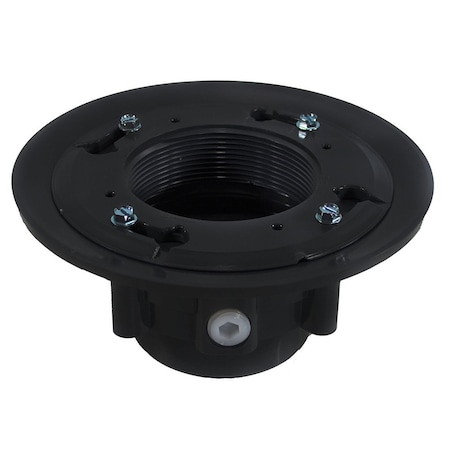 Jones Stephens 3in. x 4in. PVC Heavy Duty Drain Base with Clamping Ring and Primer Tap, for 3in. Spud D49803